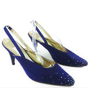 PRIVATE COLLECTION Sling Back Midnight Blue Pumps